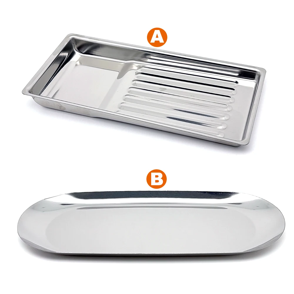 Medical Lab Instruments - ทันตกรรมสแตนเลสถาดทางการแพทย์รูปสี่เหลี่ยมผืนผ้าแผ่นฆ่าเชื้อโลหะตําแหน่งกล่องทันตกรรม Lab เครื่องมือถาด