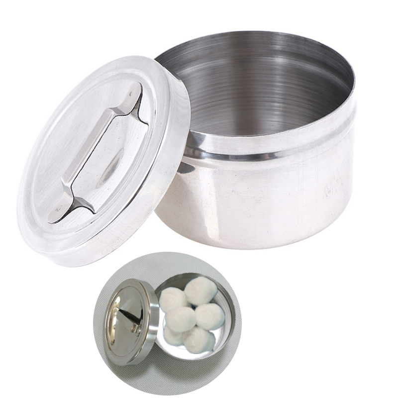 Medical Lab Instruments - 1 ชิ้นแอลกอฮอล์ทางการแพทย์รอบกล่อง 304 สแตนเลสสตีลผ้าฝ้าย Barrel เครื่องมือห้องปฏิบัติการและเครื่องมือถังพร้อมฝาครอบ