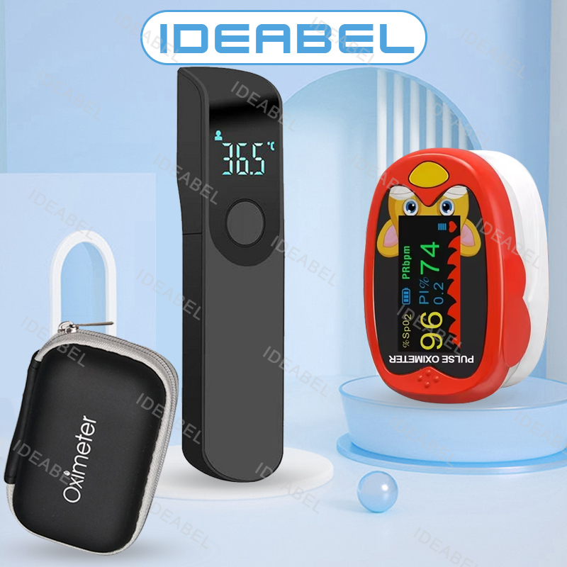 Pulse Oximeter - เครื่องวัดออกซิเจนในเลือด USB นิ้วทางการแพทย์เครื่องวัดอุณหภูมิหน้าผากอินฟราเรดดิจิตอลเลเซอร์แบบไม่สัมผัส LCD ในครัวเรือนเด็กผู้ใหญ่ไข้ทารก